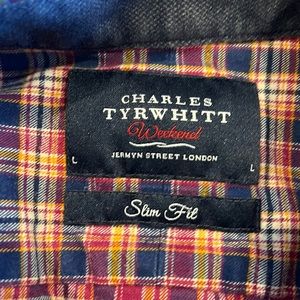 Charles Tyrwhitt button down gingham shirt blue red and yellow